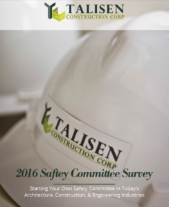 Safety Survey cover. White hard hat with Talisen logo sticker attached
