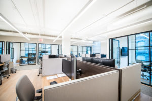 Open office space with cubicles