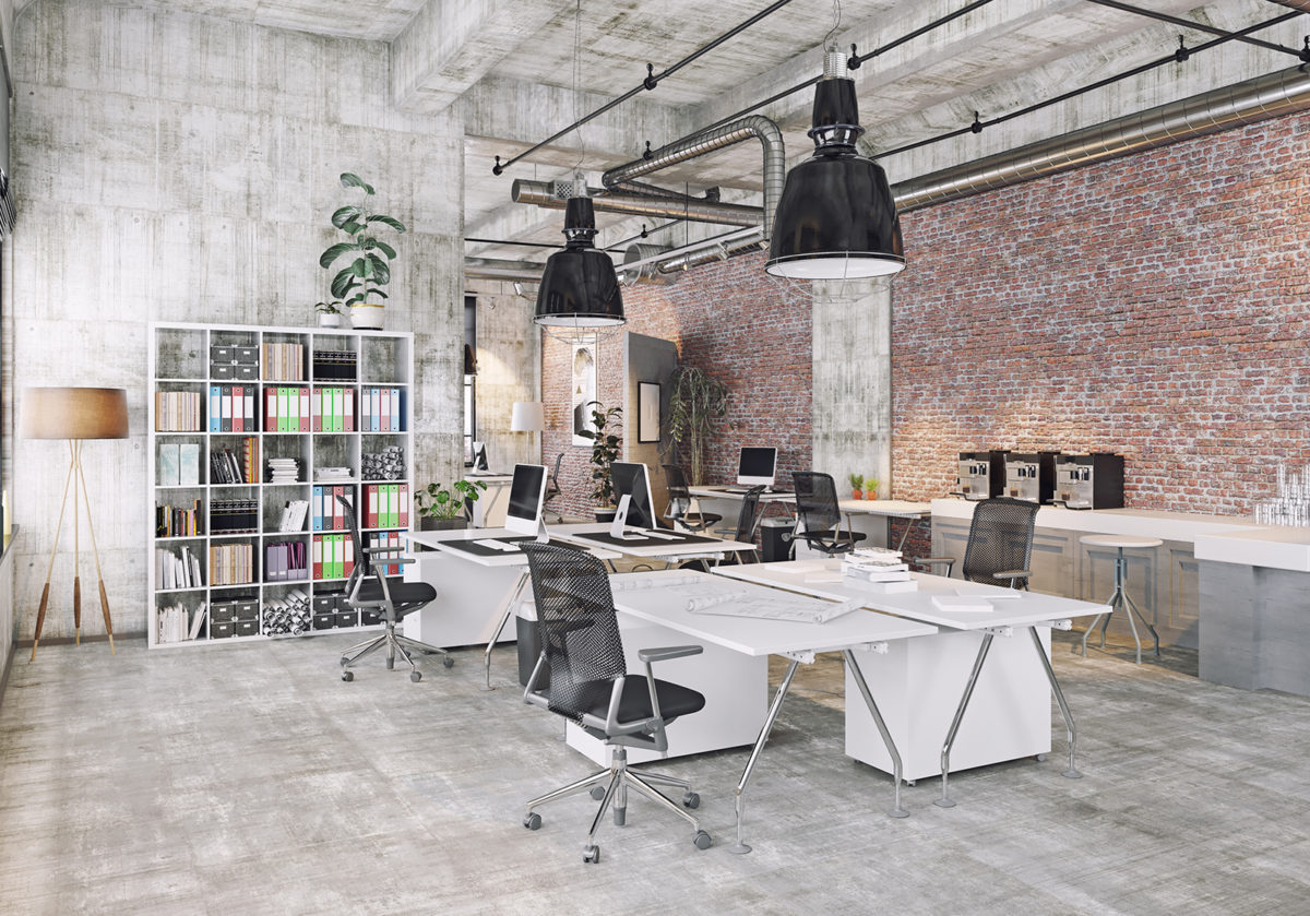 3D rendering of a Modern Office Lot