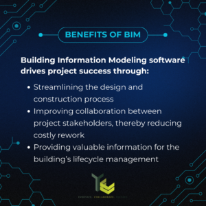 Benefits of BIM Building Information Modeling include a streamlined design and construction process, improved collaboration between project stakeholders, thereby reducing costly rework, and the gain of valuable information for the building’s lifecycle management